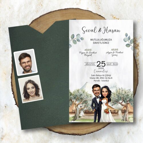 Zarif 723 Karikatür Davetiye