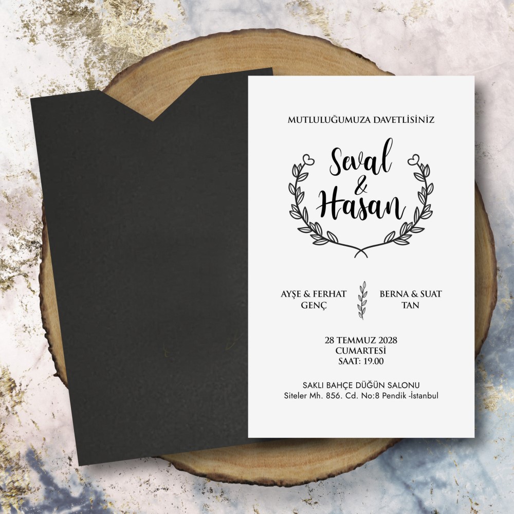 Zarif 676 Düğün Davetiyesi Zarif 676 Düğün Davetiyesi