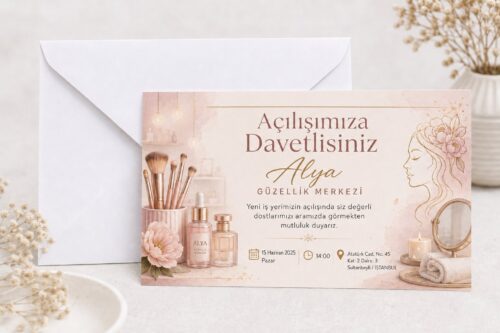 Güzellik Salonu Açılış Davetiyesi