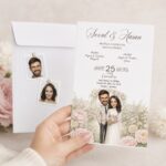 Pastel Çiçekli Karikatür Davetiye