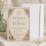 Gül Yaprağı Retro Davetiye